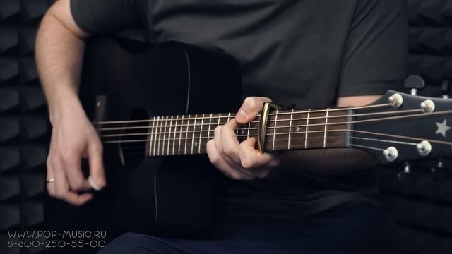 BATON ROUGE X1S DCE dark hole - Черная электроакустическая гитара смотреть онлайн