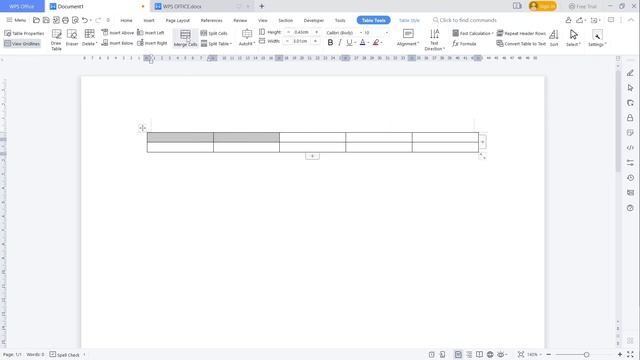 WPS Office Word How To Merge Cells смотреть онлайн