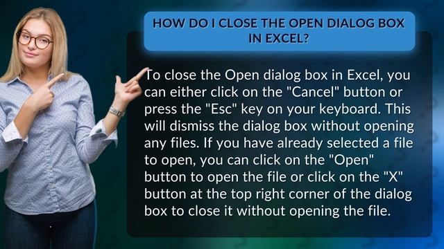 How do I close the Open dialog box in Excel? смотреть онлайн