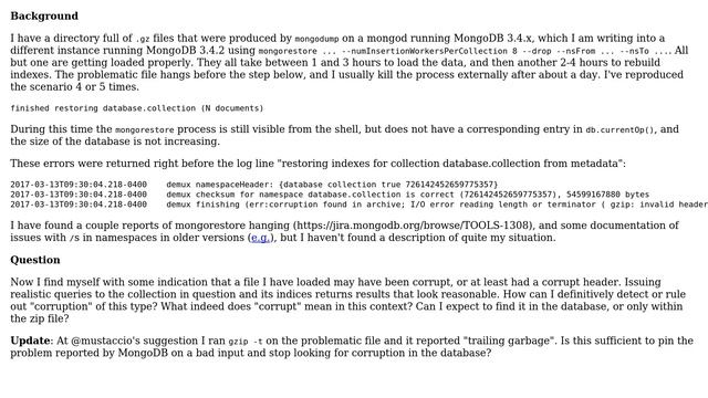 Databases: Finding or confirming absence of corrupted data in MongoDB смотреть онлайн