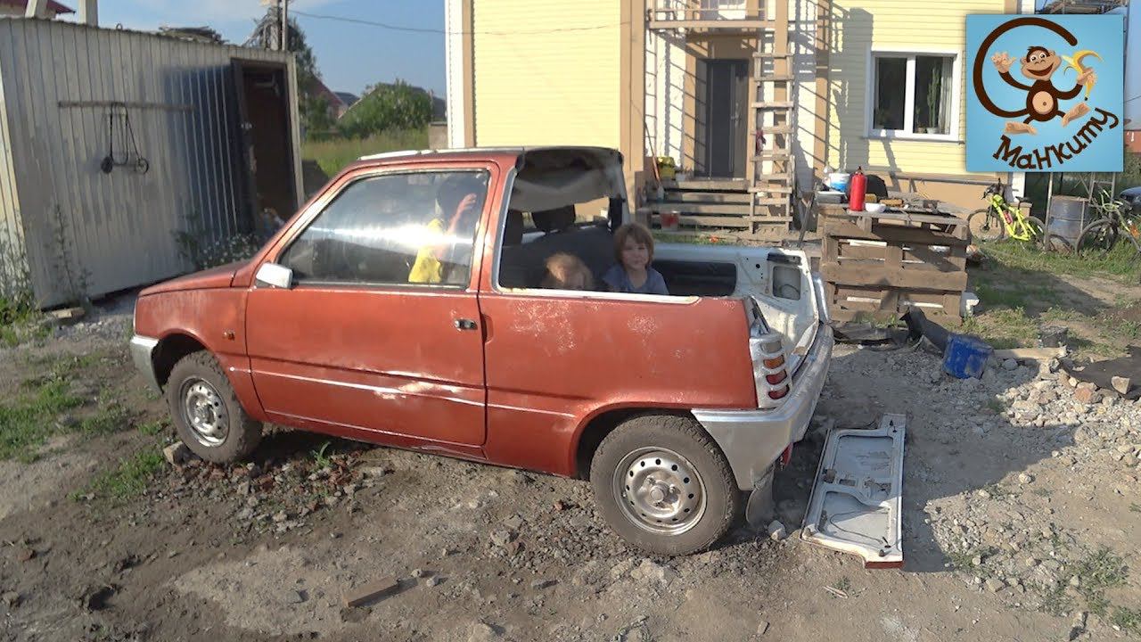 Дети и машина. Срезаем крышу у машинки из мультика Маша и Медведь. МашаМобиль #7 смотреть онлайн