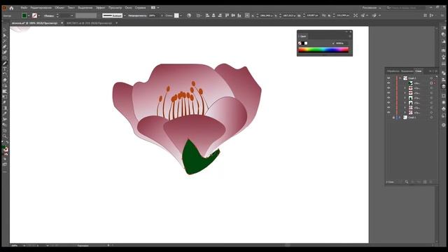 April bouquet in Adobe Illustrator (Апрельский букет в Адоб иллюстраторе ) смотреть онлайн
