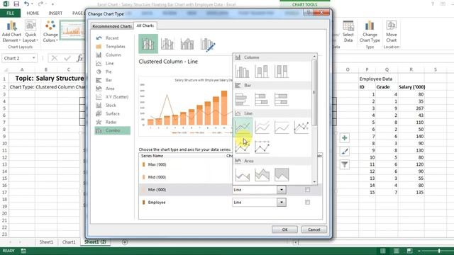 Excel for HR: Salary Structure Floating Bar Chart with Employee Data смотреть онлайн
