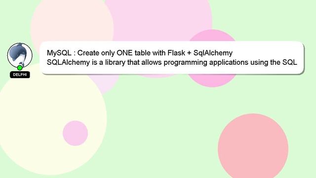 MySQL : Create only ONE table with Flask + SqlAlchemy смотреть онлайн