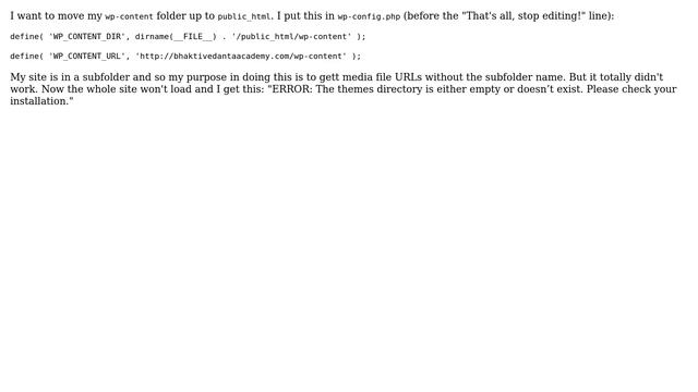 Wordpress: Moving wp-content folder to public_html смотреть онлайн