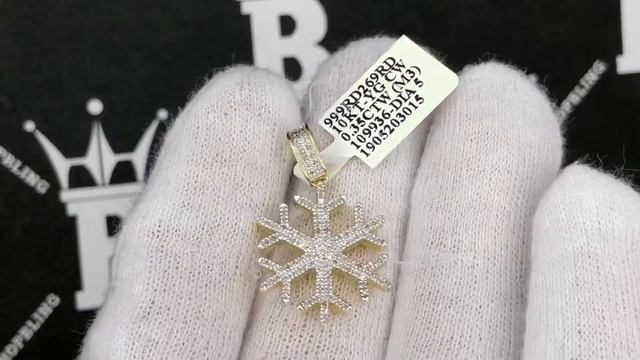 Snowflake Diamond Pendant .35cttw 10K Yellow Gold | Hip Hop Bling Jewelry смотреть онлайн