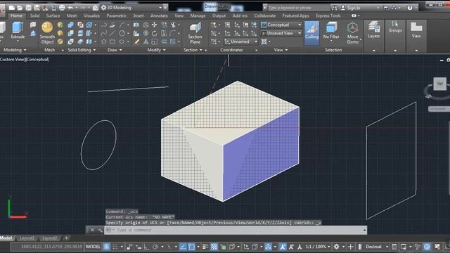 How To Use UCS In AutoCAD 2019 3D | User Co-ordinate System | AUTOCAD 3D BASICS смотреть онлайн