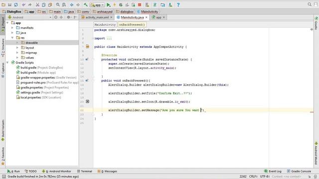 Exit app with dialog box Android Studio смотреть онлайн