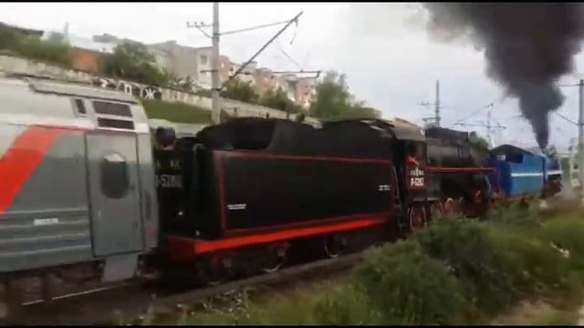 Паровозы П36-0218 и Л-5282 с ретропоездом ПятигорскーКисловодск смотреть онлайн