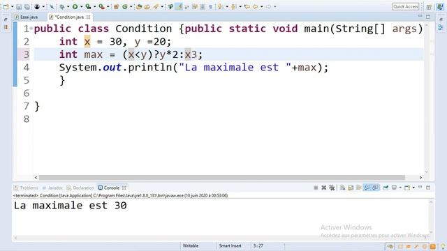 Apprendre à programmer en Java Condition ternaire #19 смотреть онлайн