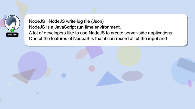 NodeJS : NodeJS write log file (Json) смотреть онлайн