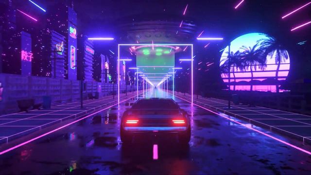 Car Drive in Neon City Background 4K Vj Loop Video | No Copyright Motion Background Vj Loop Video смотреть онлайн