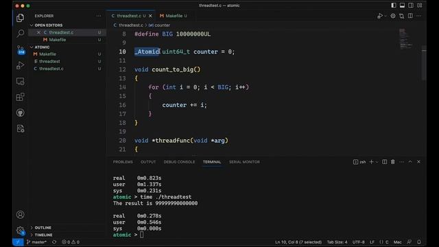Making variables atomic in C смотреть онлайн