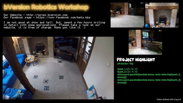 Program Tello with Python #5 - Swarm control with video stream and simple formation with mission pa смотреть онлайн