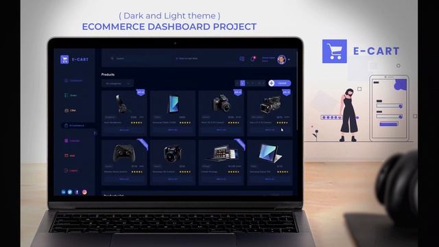 E commerce Dashboard Presentation using XD - Dark Theme смотреть онлайн