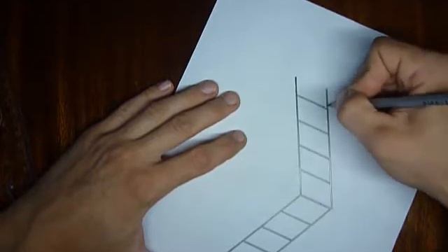 лестница Простая 3D иллюзия Рисунок смотреть онлайн