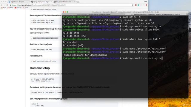 Python Django Dev To Deployment Project Based Course - Nginx Setup - Video 55 - Brad смотреть онлайн