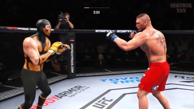 UFC БОЙ Scorpion (Mortal Kombat) vs Брок Леснар (com.vs com.) смотреть онлайн