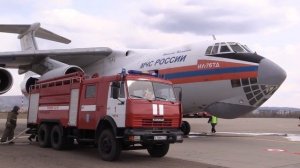 Тушение лесного пожара самолетом: вид из кабины ИЛ-76