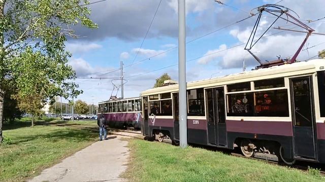 Трамваи 71-619КТ и 71-605 в Нижнем Новгороде (07.09.2023) смотреть онлайн