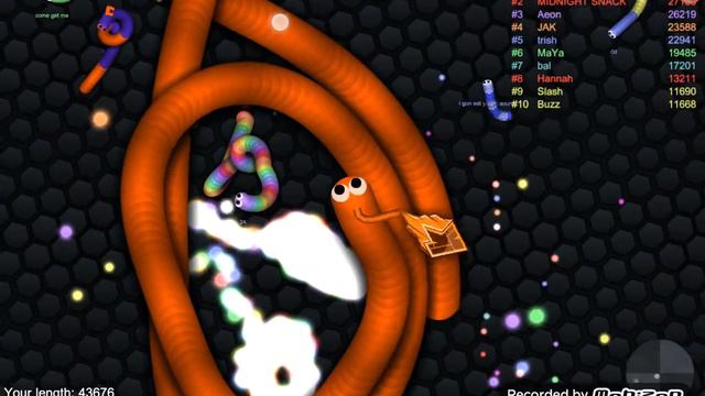 Slither Io самый большой  рекорд 57000 тысяч