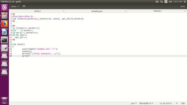 Lex specifications to count no. of words, lines and characters of given input file. смотреть онлайн