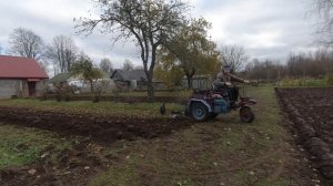 Вспашка мотоблоком Мтз-12 с адаптером. Осень 2020. Часть 2.