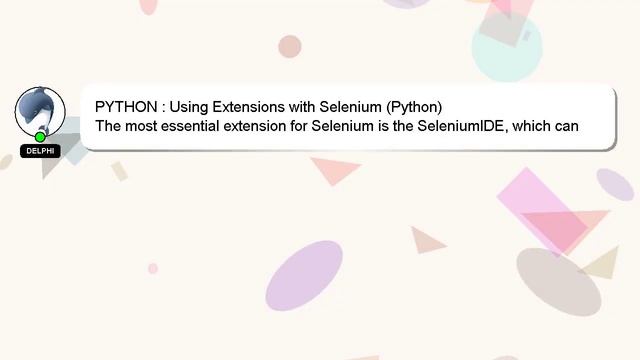 PYTHON : Using Extensions with Selenium (Python) смотреть онлайн