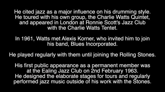 CHARLIE WATTS - R.I.P -TRIBUTE TO THE ROLLING STONES DRUMMER WHO HAS DIED AGED 80 смотреть онлайн