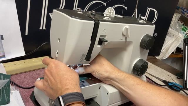 Necchi Q132A Sewing On A Button