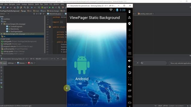 ViewPager with static background image in Android смотреть онлайн