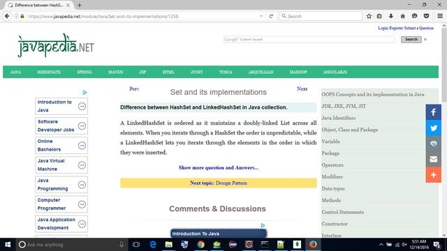 Difference between HashSet and LinkedHashSet in Java collection.
| javapedia.net смотреть онлайн