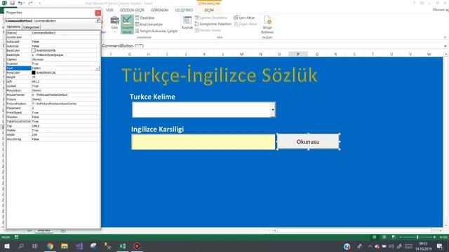 Türkçe ingilizce sözlük excel vba смотреть онлайн