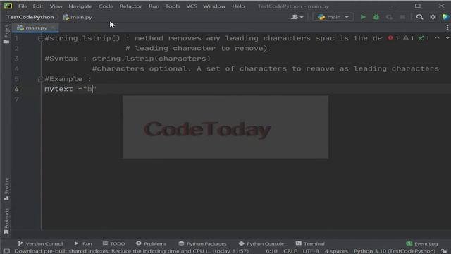 String.lstrip in python การใช้ String.lstrip смотреть онлайн