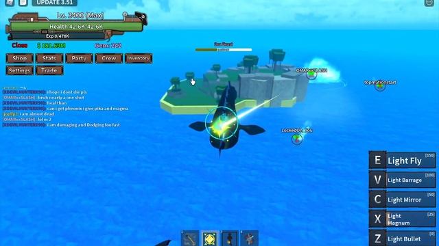 Bullying Sea Beast With 10 Longaevus Players In Roblox King Legacy смотреть онлайн