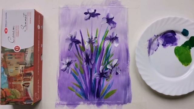 КАК НАРИСОВАТЬ ЦВЕТЫ ГУАШЬЮ /gouache drawing смотреть онлайн