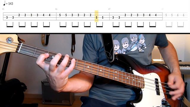The Beatles - Birthday /// BASS LINE [Play Along Tabs]