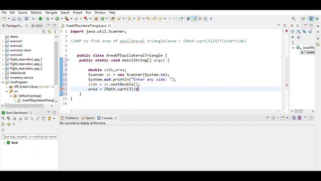 Java Program to Find The Area of an Equilateral Triangle смотреть онлайн