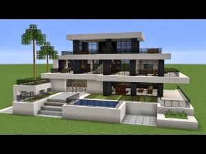 Майнкрафт - Как построить большой современный дом. Minecraft