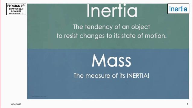 Physics | Class 9 | Chap 3| Part 2 | Inertia, Mass and Weight смотреть онлайн