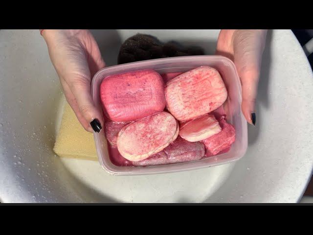 ASMR/soaked Soap/sponges