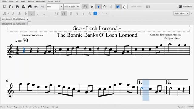 Partitura - Loch Lomond The Bonnie Banks O' Loch Lomond смотреть онлайн