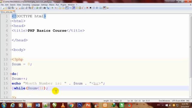 php-12-do while loop in php смотреть онлайн