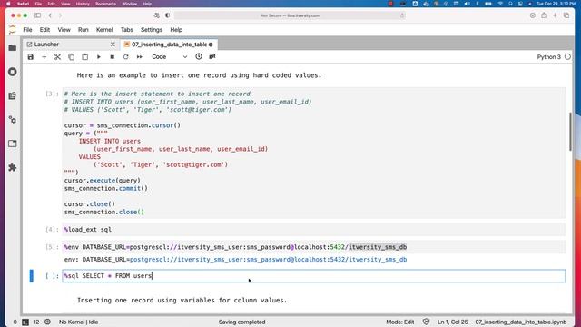 Mastering Python - Database Programming - CRUD Operations - 07 Inserting Data into Table смотреть онлайн