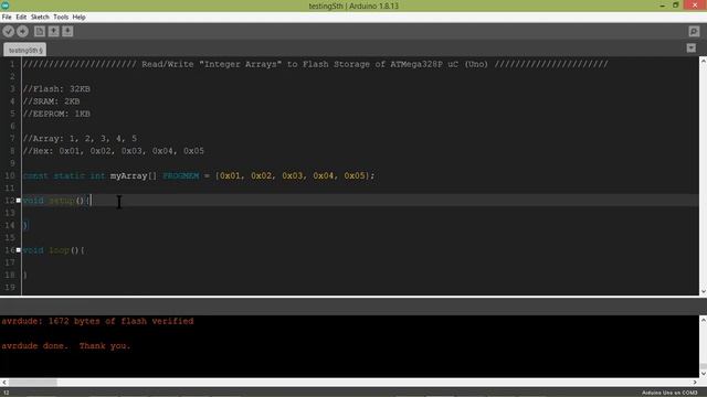[PROGMEM] How to Read/Write "Integer Arrays" in Flash Storage of ATMega328 uC using Arduino IDE смотреть онлайн
