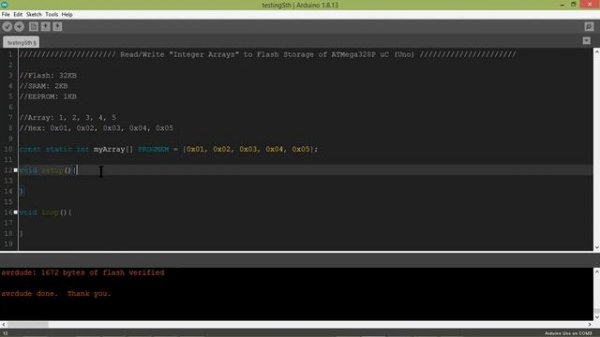 [PROGMEM] How to Read/Write "Integer Arrays" in Flash Storage of ATMega328 uC using Arduino IDE