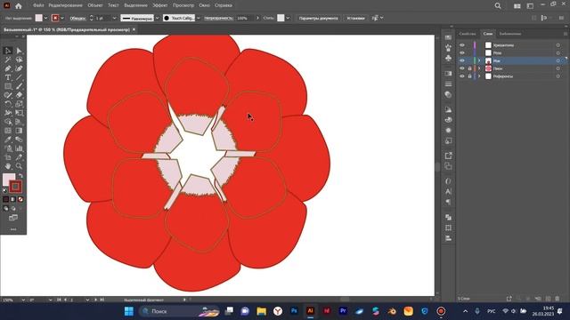 Пиктограммы цветков в Adobe Illustrator смотреть онлайн