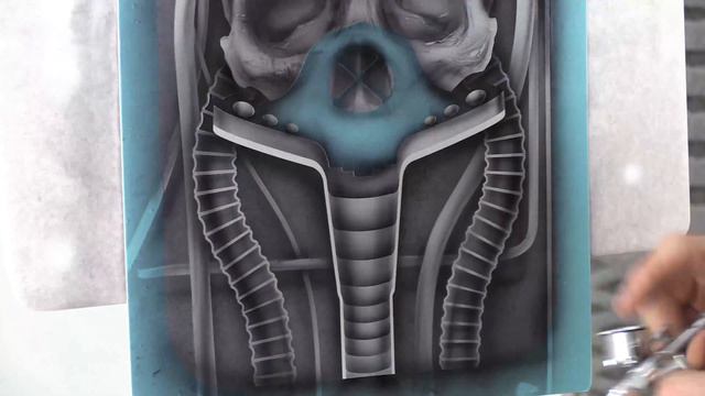 How-To Airbrush a Biomechanical Skull Part 2 смотреть онлайн