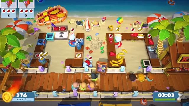 Overcooked 2 Surf 'n' Turf 1-1 4 star (2 player co-op) смотреть онлайн