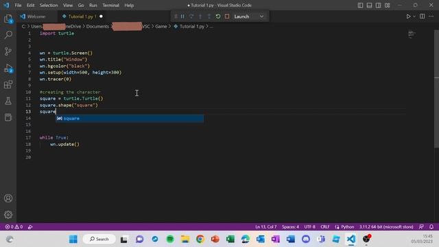 Lesson 2 | How To Print Shapes Onto A Window in VSC Python смотреть онлайн